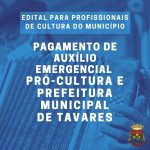 EDITAL PARA PROFISSIONAIS DE CULTURA DO MUNICÍPIO